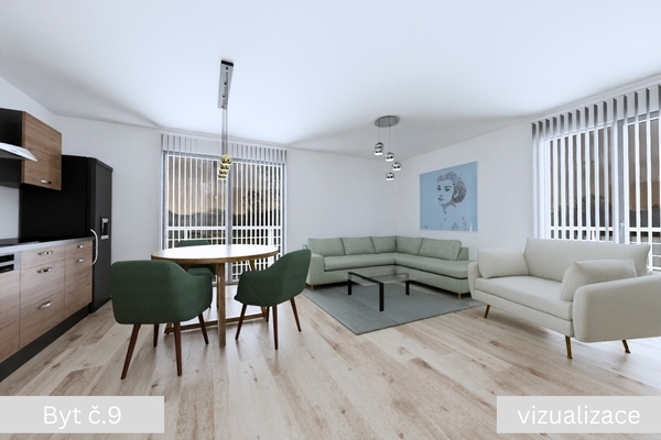 PRODEJ BYTU 3 + kk + balkon, 72.8 m² , ŽLEBY, ul. Polní